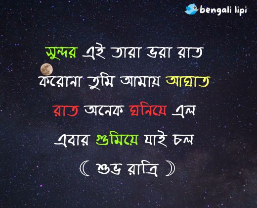 good night sms bangla shayari